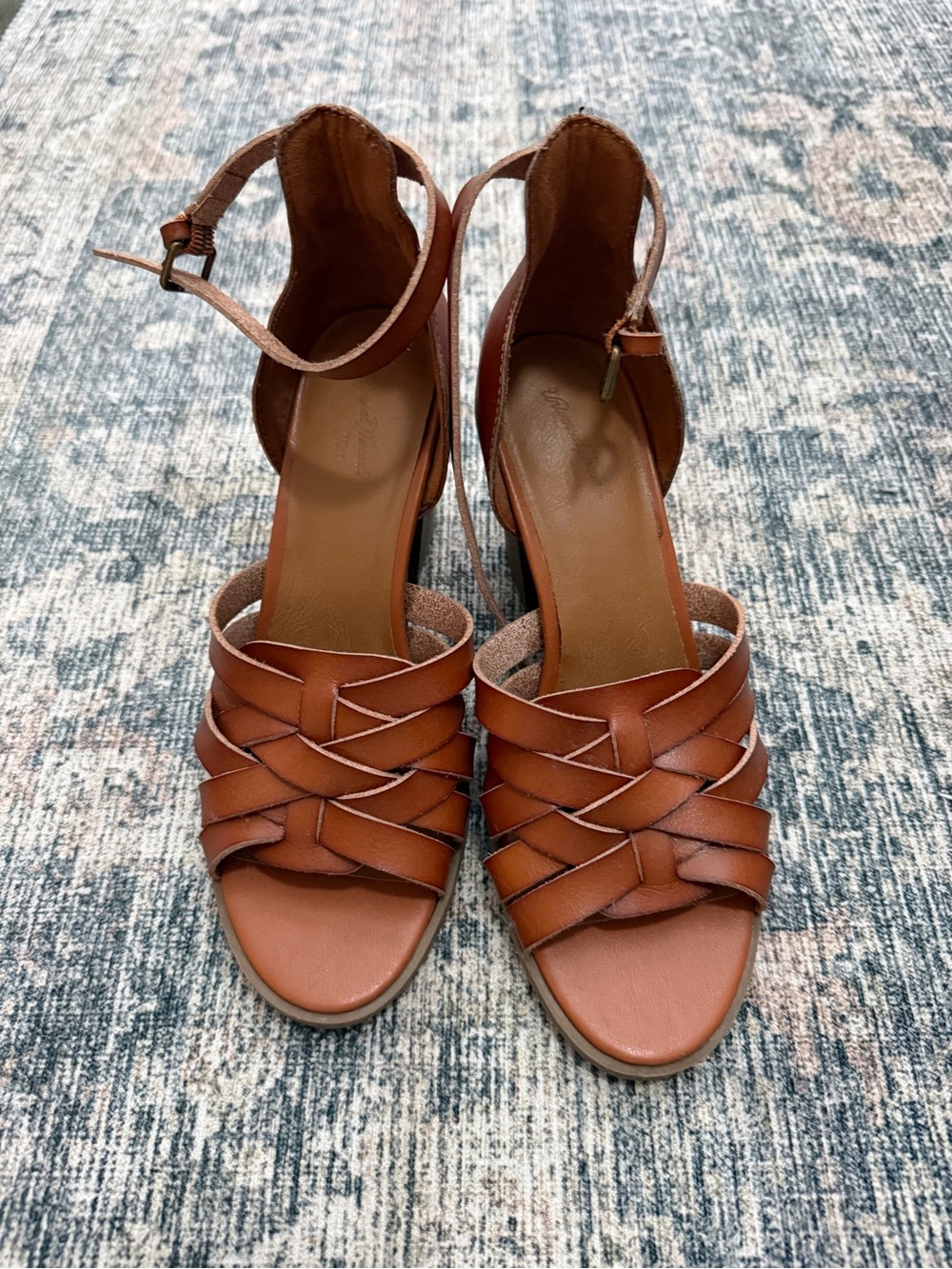 Brown Leather Strappy Women's heeled sandals